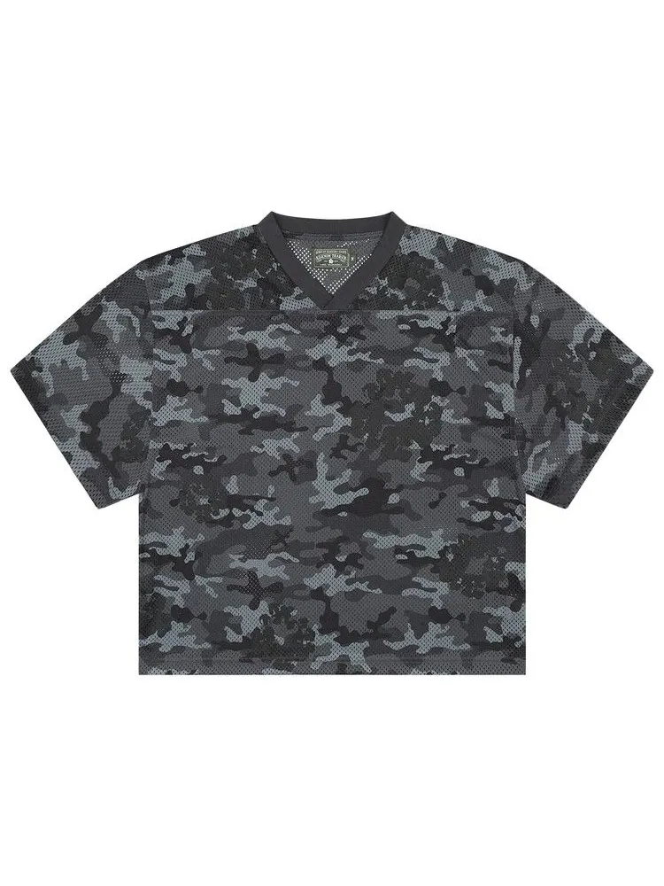Топ Denim Tears Camo Cotton Wreath Mesh Football Top Black — изображение 1 из 2, черный