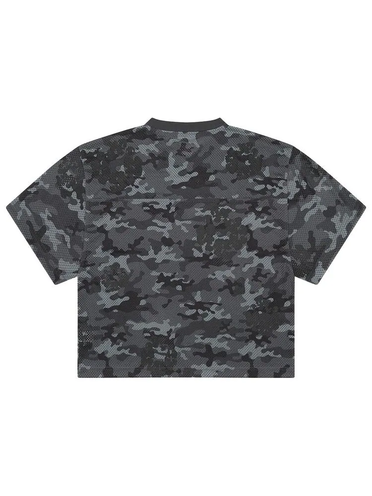 Топ Denim Tears Camo Cotton Wreath Mesh Football Top Black — изображение 2 из 2, черный