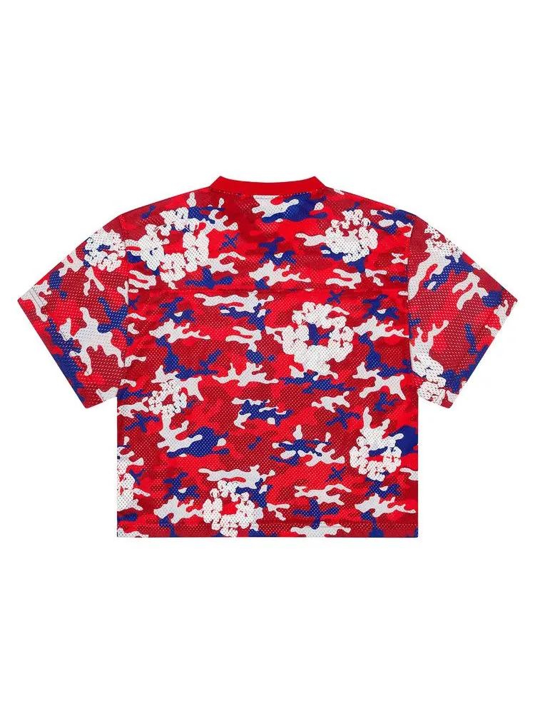 Топ Denim Tears Camo Cotton Wreath Mesh Football Top — изображение 2 из 2, красный