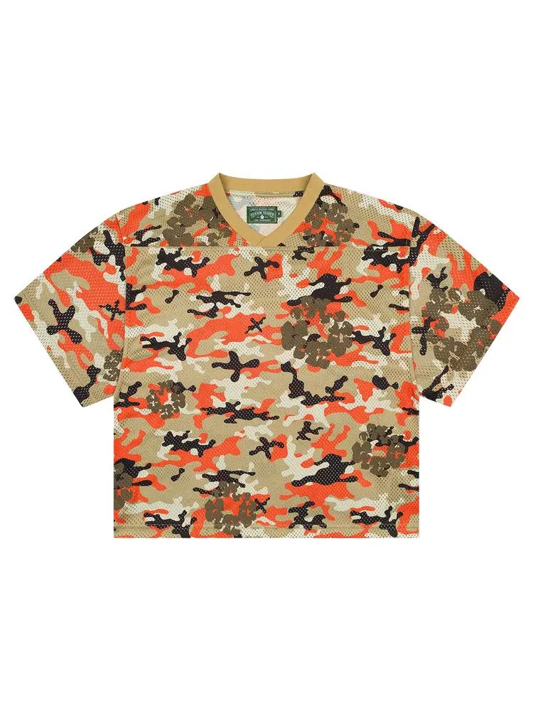 Топ Denim Tears Camo Cotton Wreath Mesh Football Top — изображение 1 из 2, коричневый