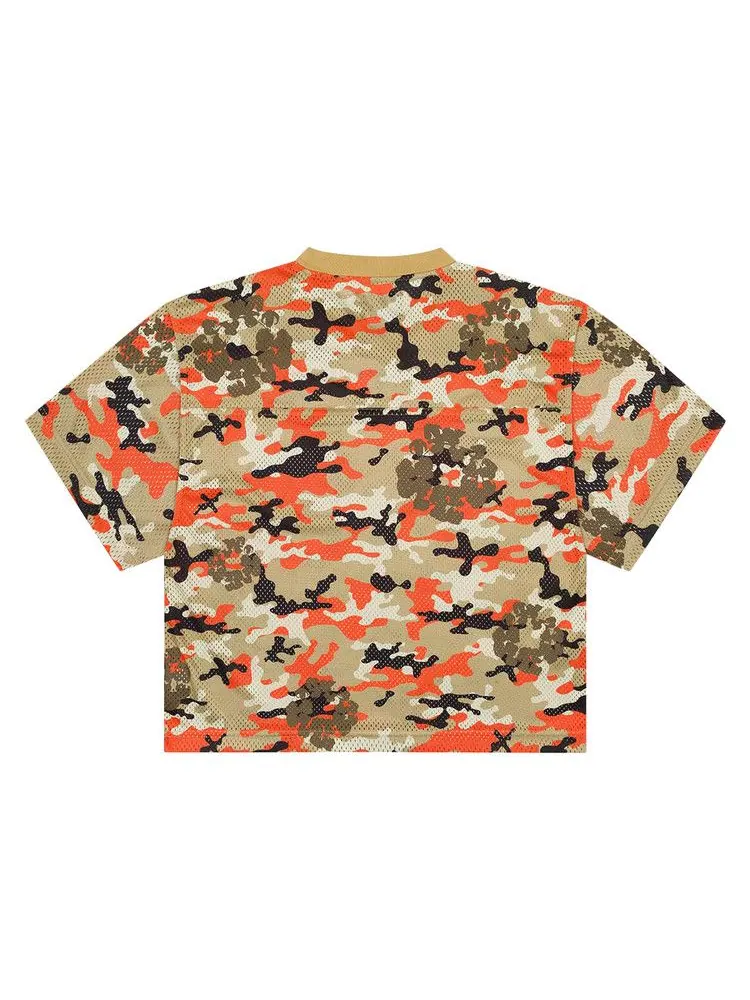 Топ Denim Tears Camo Cotton Wreath Mesh Football Top — изображение 2 из 2, коричневый