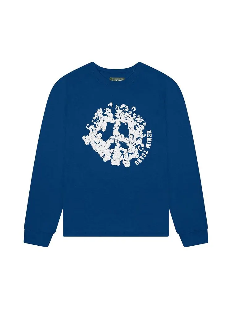 Футболка Denim Tears Peace Wreath Long-Sleeve Tee — изображение 1 из 2, темно-синий