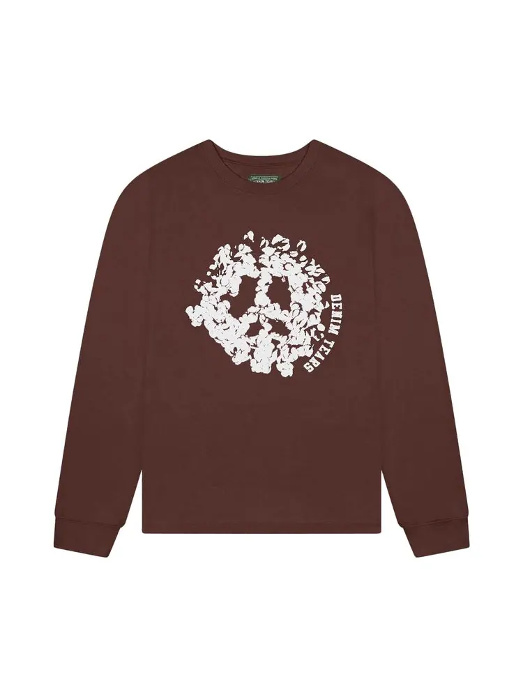 Футболка Denim Tears Peace Wreath Long-Sleeve Tee 'Brown' — изображение 1 из 2, коричневый