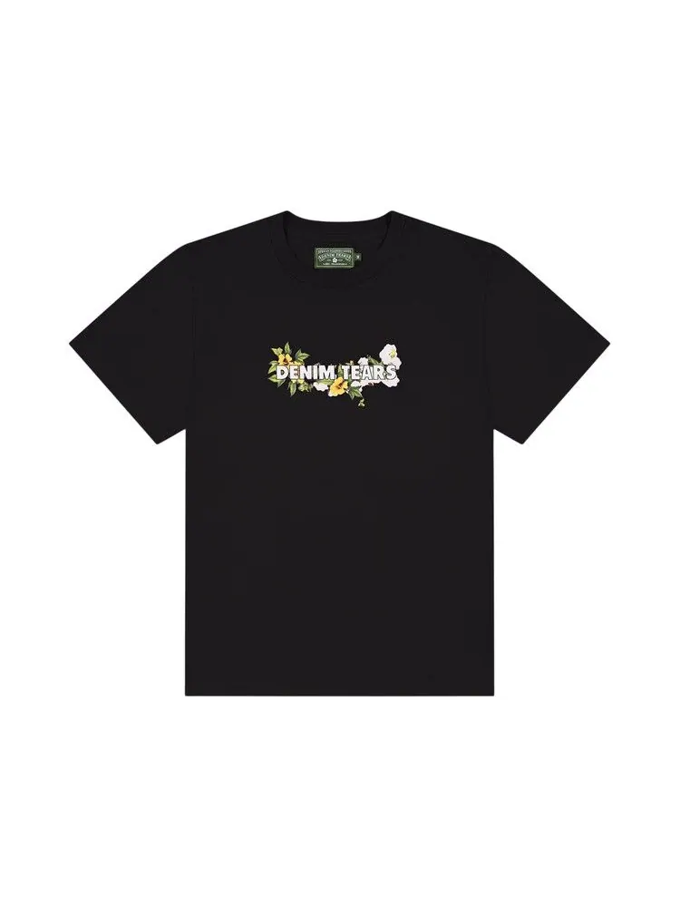 Футболка Denim Tears Cotton Floral Logo Tee — изображение 1 из 1, черный