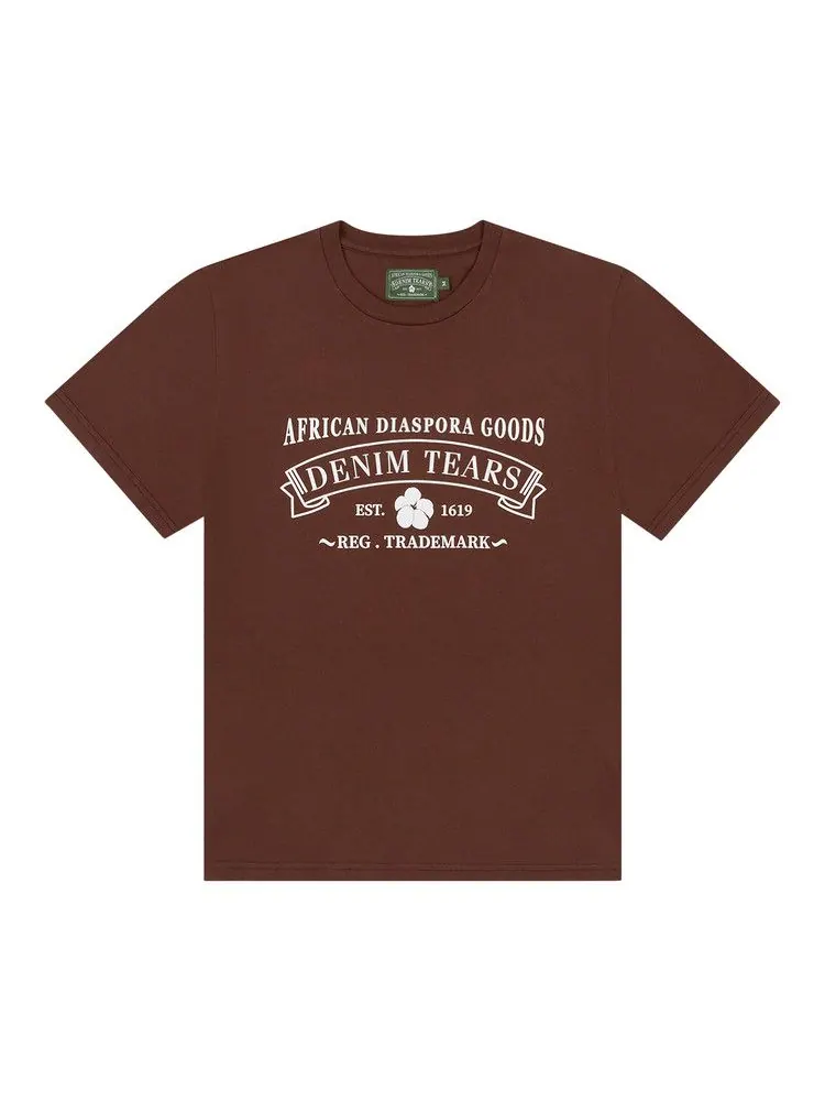 Футболка Denim Tears ADG Tee — изображение 1 из 2, коричневый