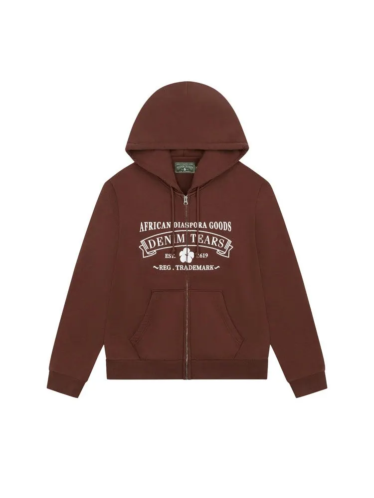 Худи Denim Tears ADG Zip Hoodie — изображение 1 из 2, коричневый