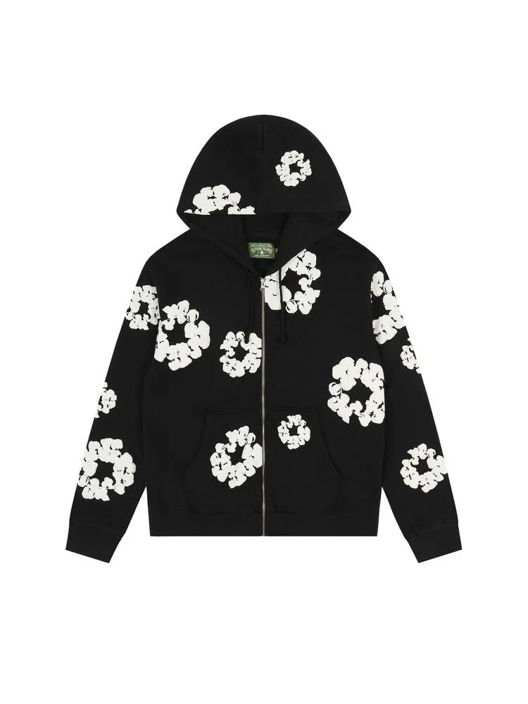 Худи Denim Tears Cotton Wreath Zip Hoodie — изображение 1 из 2, черный