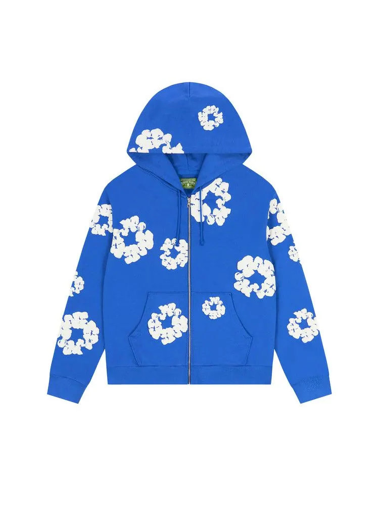 Худи Denim Tears Cotton Wreath Zip Hoodie — изображение 1 из 2, синий