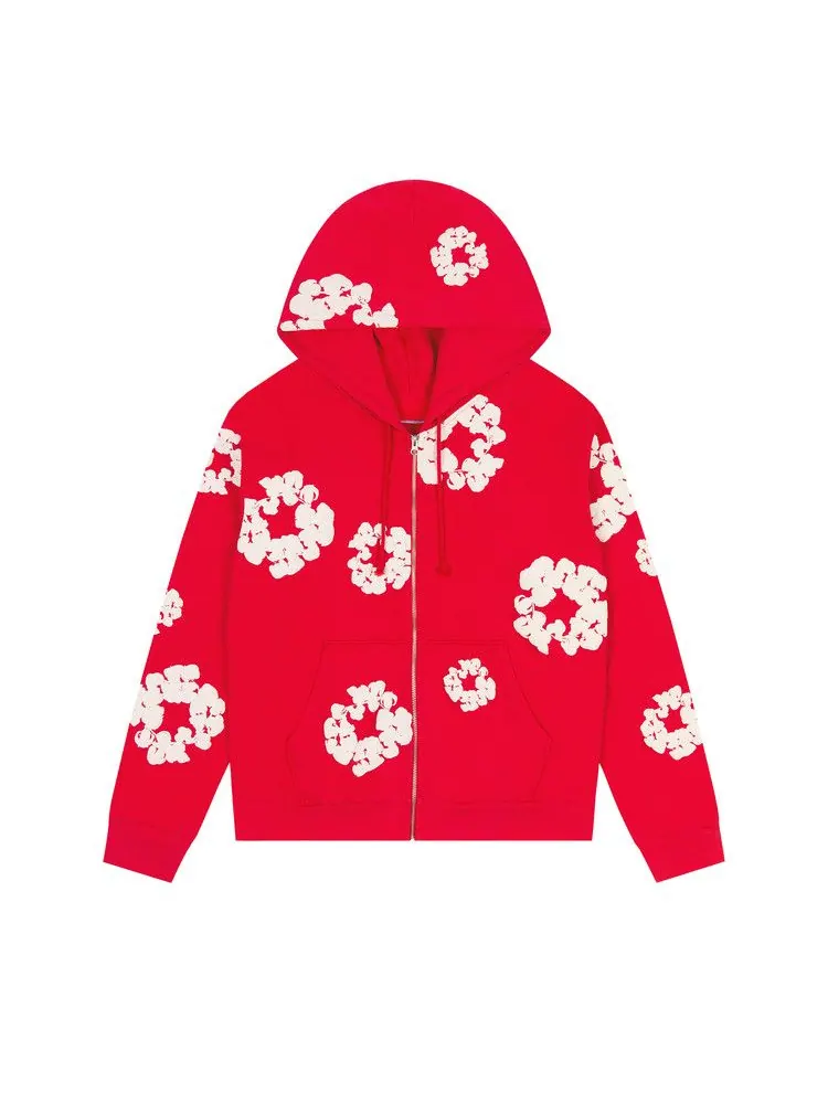 Худи Denim Tears Cotton Wreath Zip Hoodie — изображение 1 из 2, красный