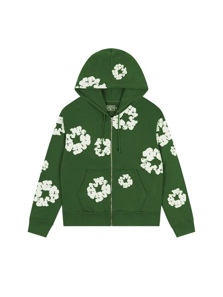 Худи Denim Tears Cotton Wreath Zip Hoodie — изображение 1 из 2, зеленый