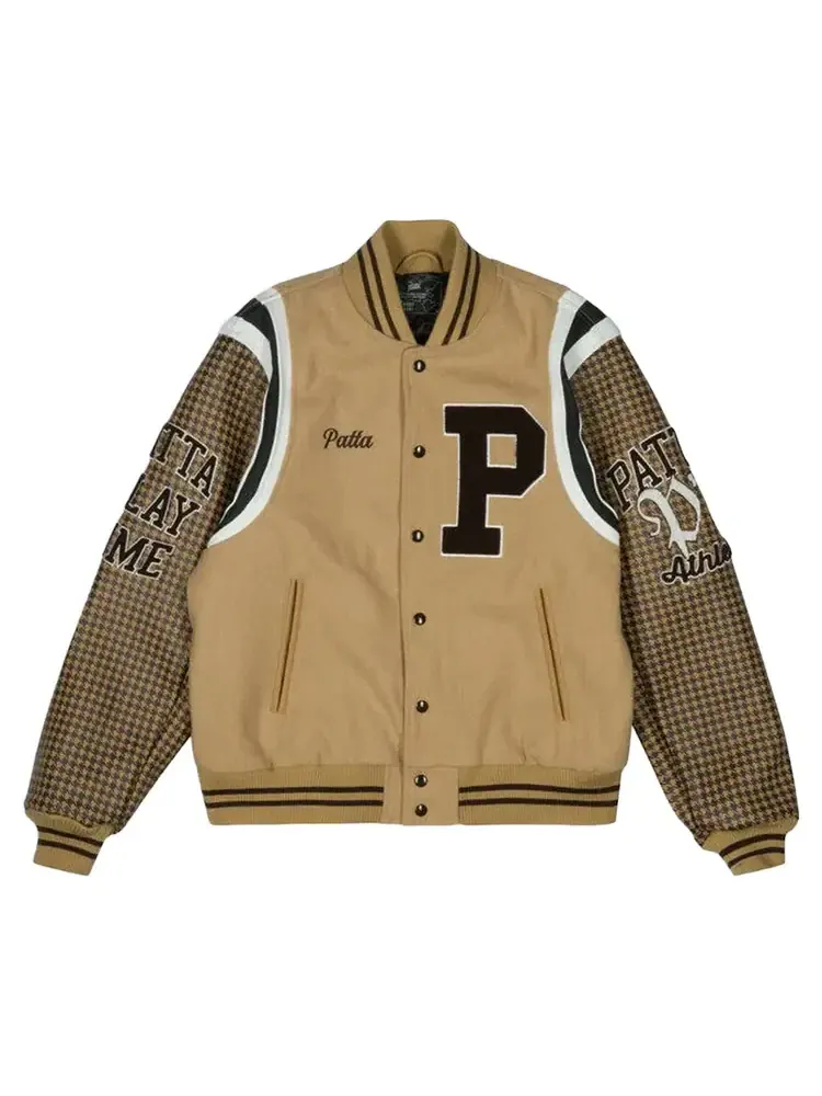 Спортивная куртка в клетку Patta Athletic P — бежевый