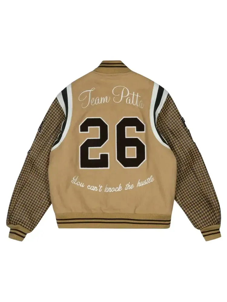 Спортивная куртка в клетку Patta Athletic P — изображение 2 из 2, бежевый