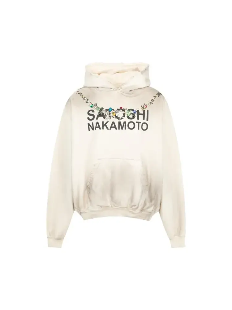 Худи с ожерельем Satoshi Nakamoto Necklace — белый