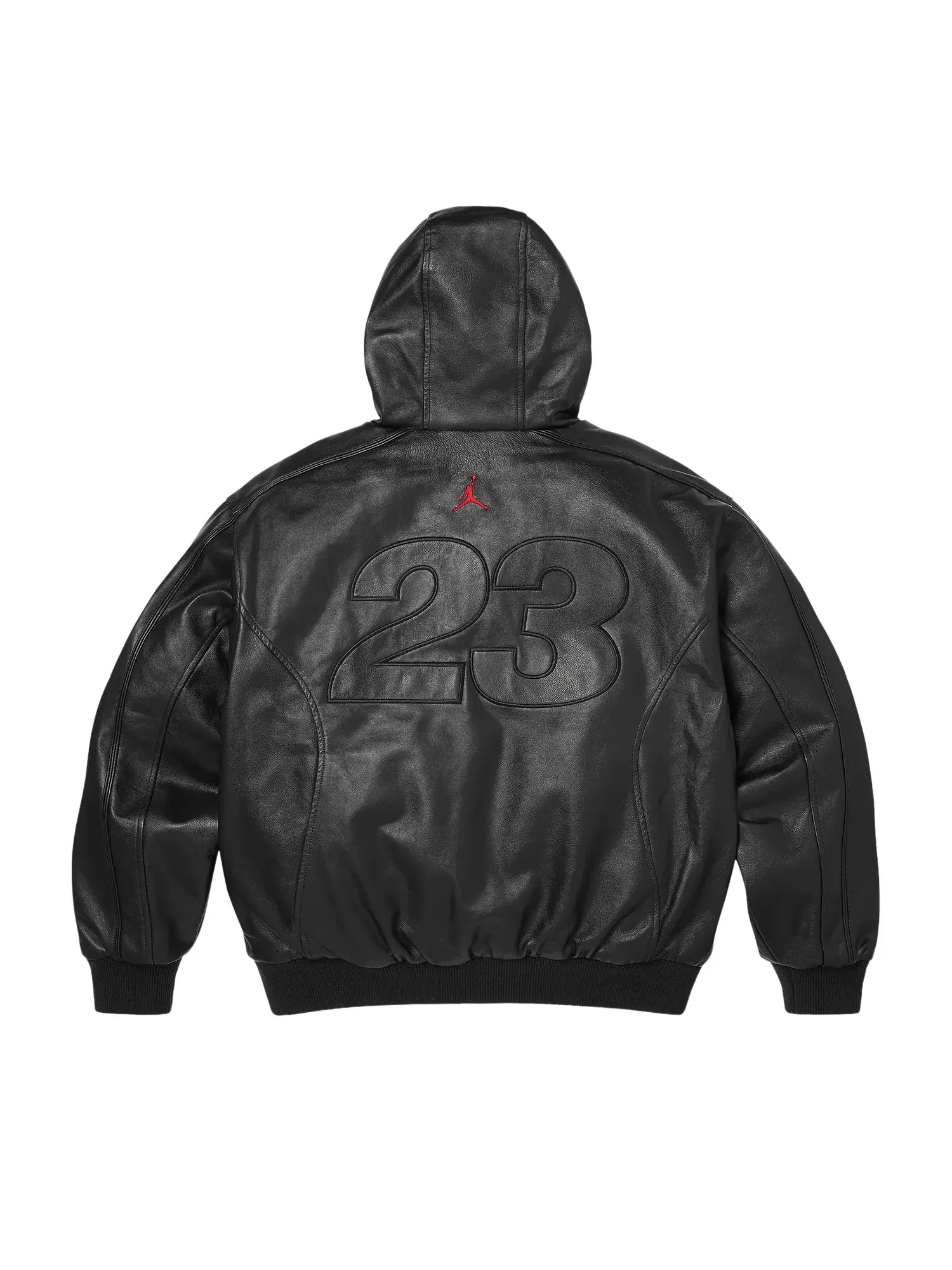Кожаная куртка Supreme x Jordan с капюшоном — изображение 2 из 2, черный