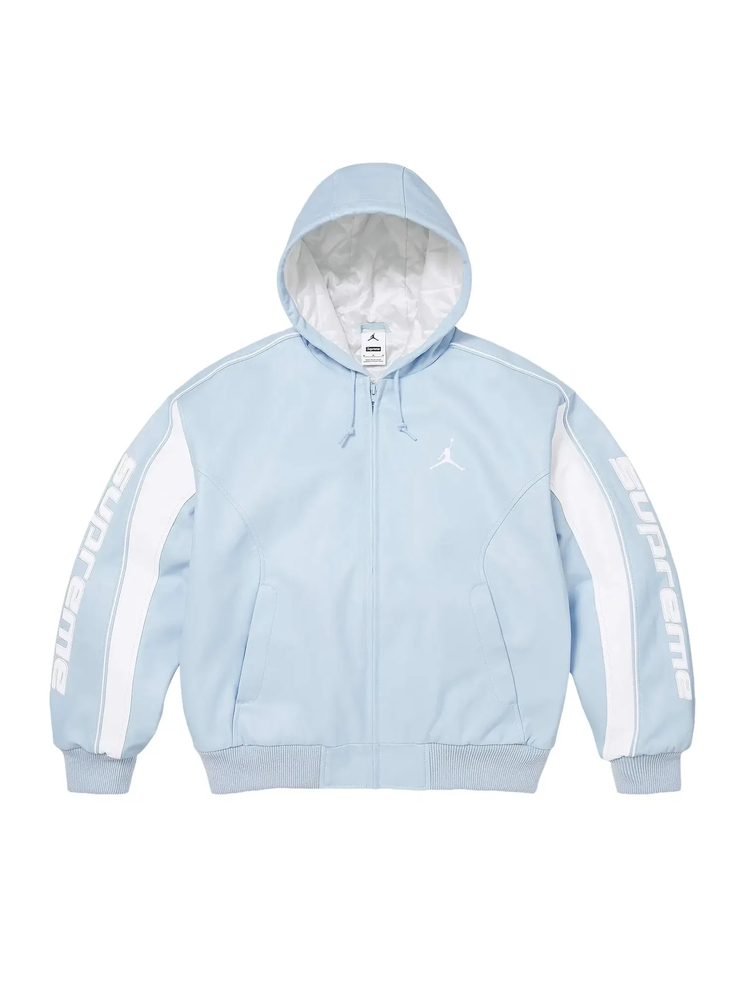 Кожаная куртка Supreme x Jordan с капюшоном