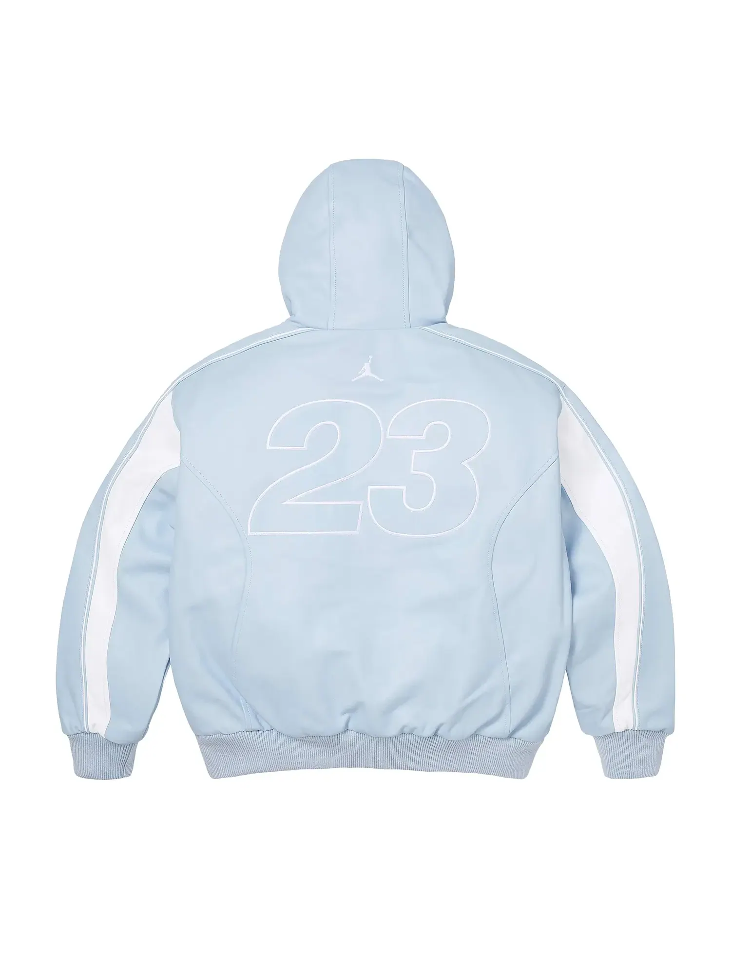 Кожаная куртка Supreme x Jordan с капюшоном — изображение 2 из 2, светлый синий