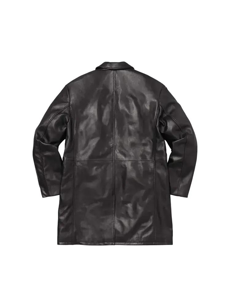 Кожаное пальто Supreme x Schott — изображение 2 из 2, черный