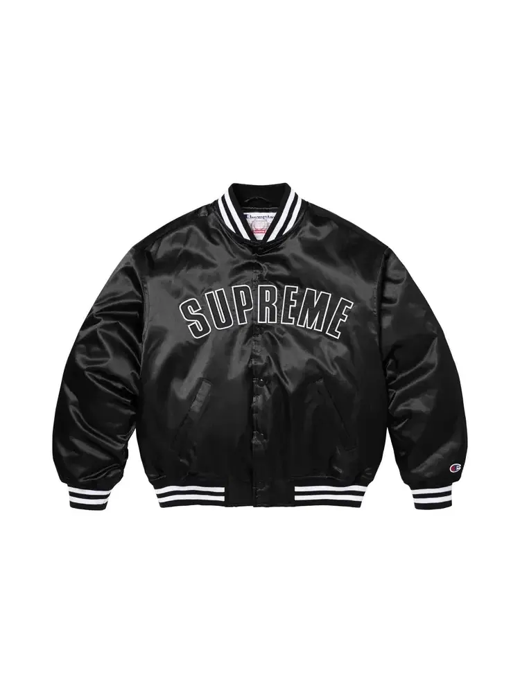 Атласная куртка-бомбер Supreme x Champion