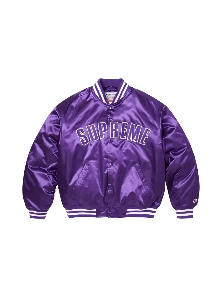 Атласная университетская куртка Supreme x Champion