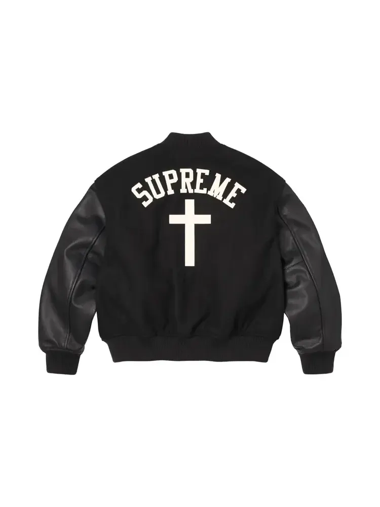 Куртка Supreme Cross Varsity Jacket — изображение 2 из 2, черный