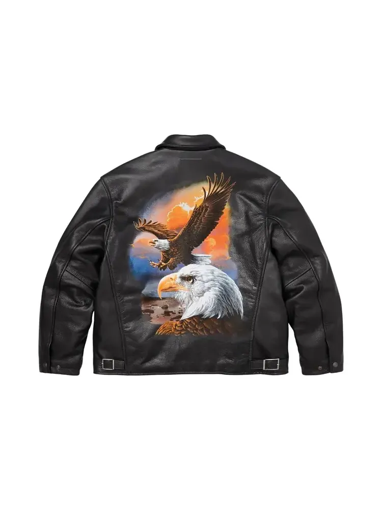 Кожаная куртка Supreme x MM6 Maison Margiela/Schott Eagle — изображение 2 из 2, черный