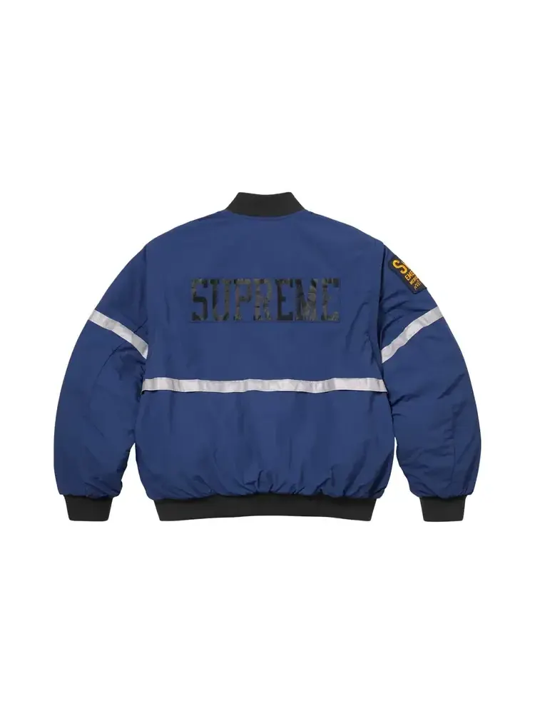 Куртка Supreme с отстегивающимися рукавами и светоотражающими полосами — изображение 2 из 2, синий