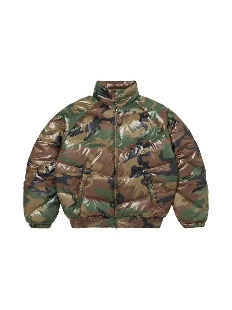 Легкая пуховая куртка Supreme x Schott Glossy 'Woodland Camo'