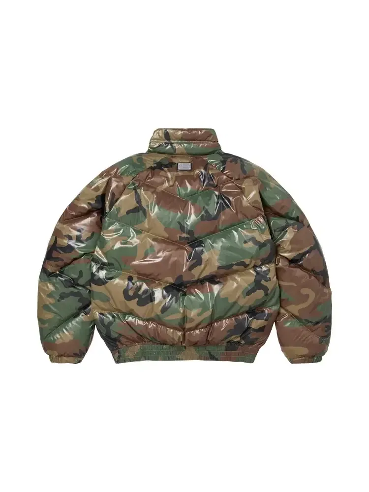Легкая пуховая куртка Supreme x Schott Glossy 'Woodland Camo' — изображение 2 из 2, коричневый