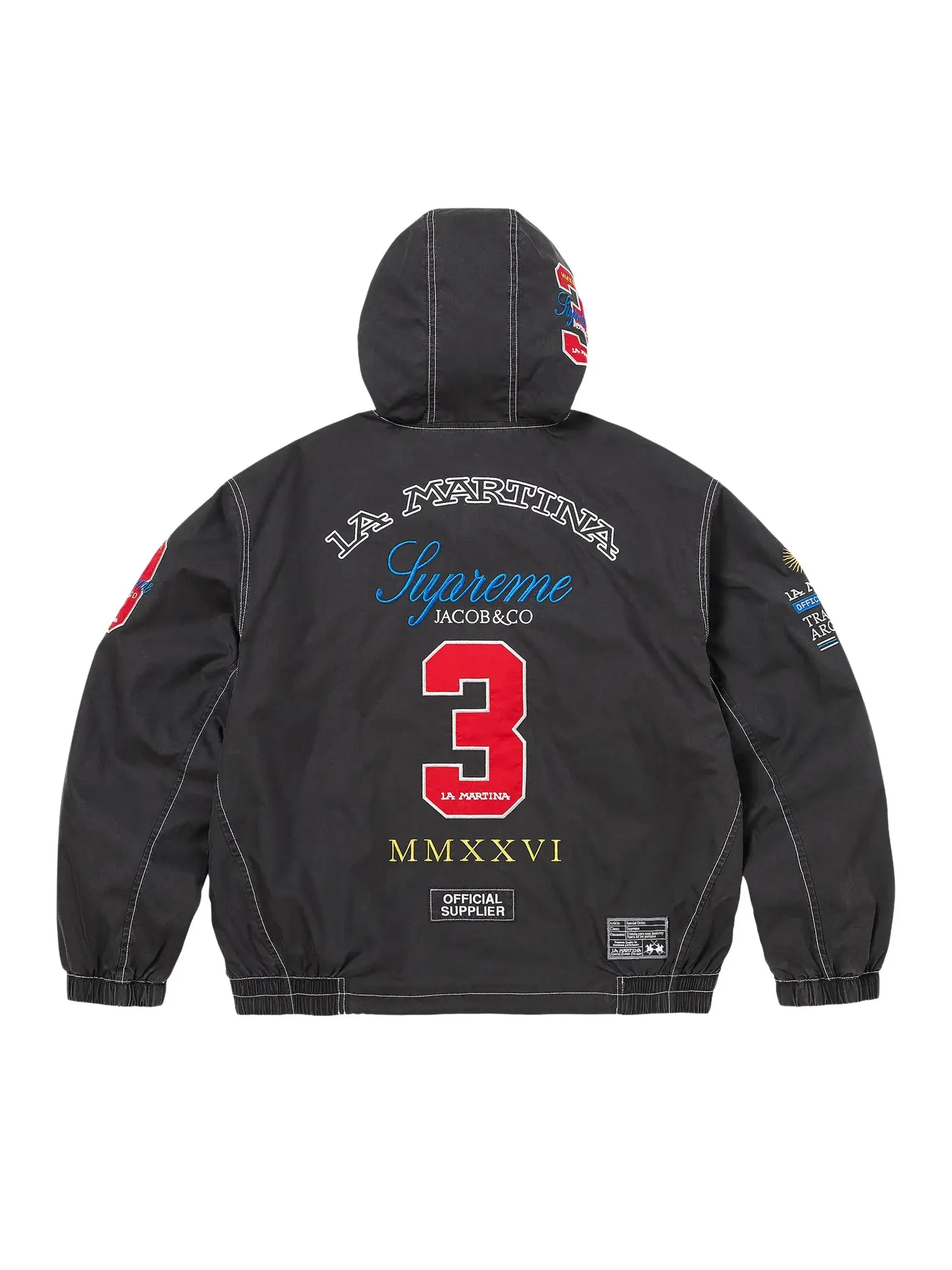 Легкая куртка с капюшоном Supreme x La Martina x Jacob & Co — изображение 2 из 2, черный