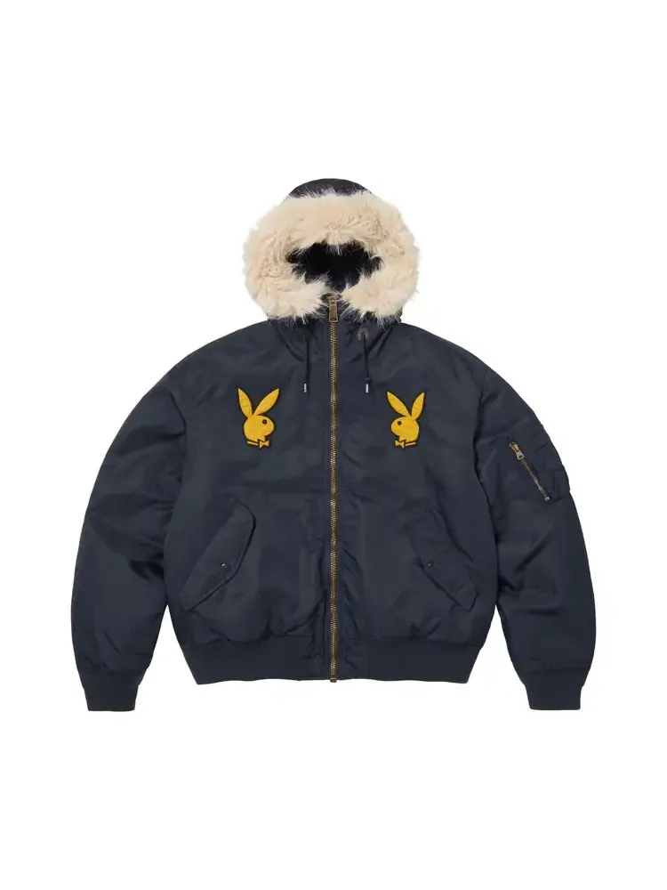Supreme x Playboy Hooded Ma-1 'Navy'