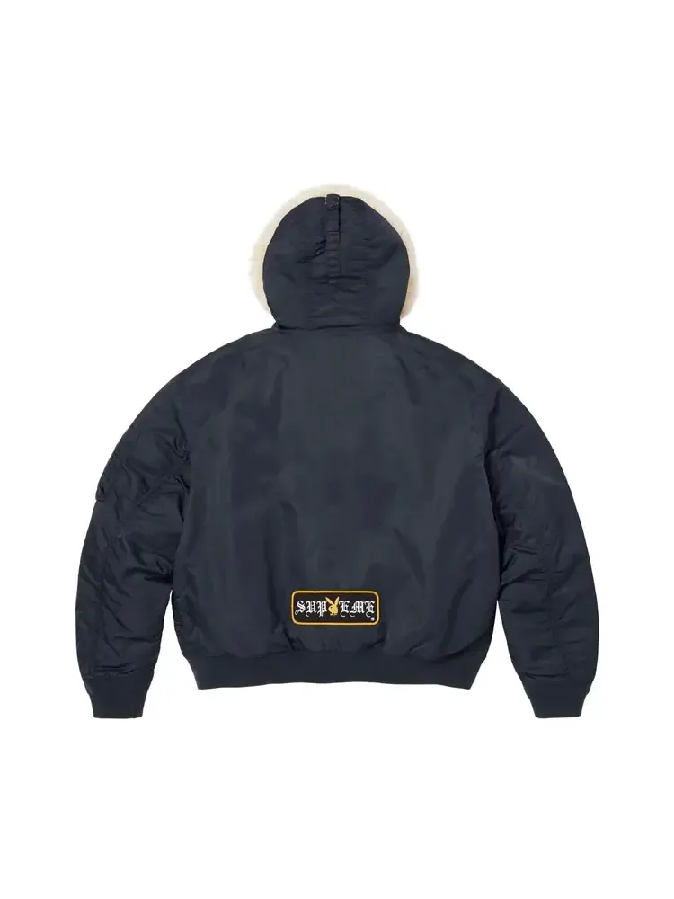 Supreme x Playboy Hooded Ma-1 'Navy' — изображение 2 из 2, синий
