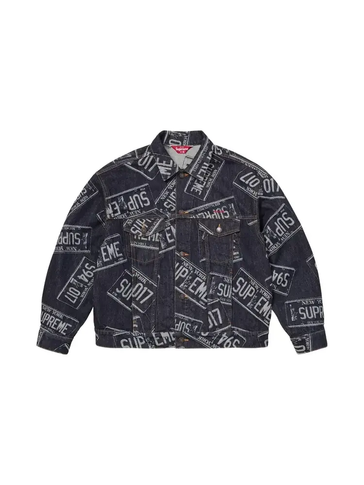 Джинсовая куртка Supreme в стиле "номерной знак"