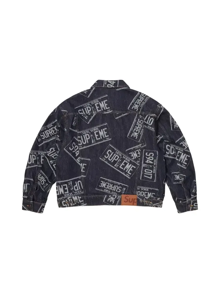 Джинсовая куртка Supreme в стиле "номерной знак" — изображение 2 из 2, черный