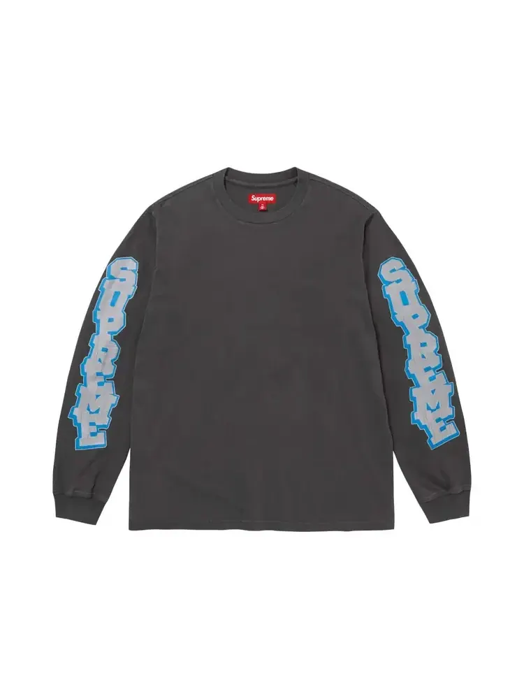 Футболка с длинными рукавами Supreme Cracked Sleeve Long-Sleepe Top 'Washed Black'