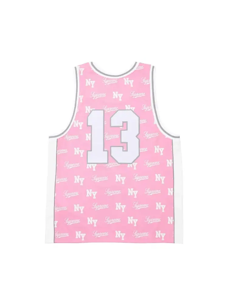 Футболка Supreme x Mitchell & Ness Monogram — изображение 2 из 2, розовый