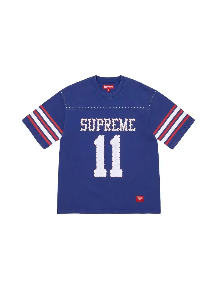 Футболка Supreme с коротким рукавом и заклепками