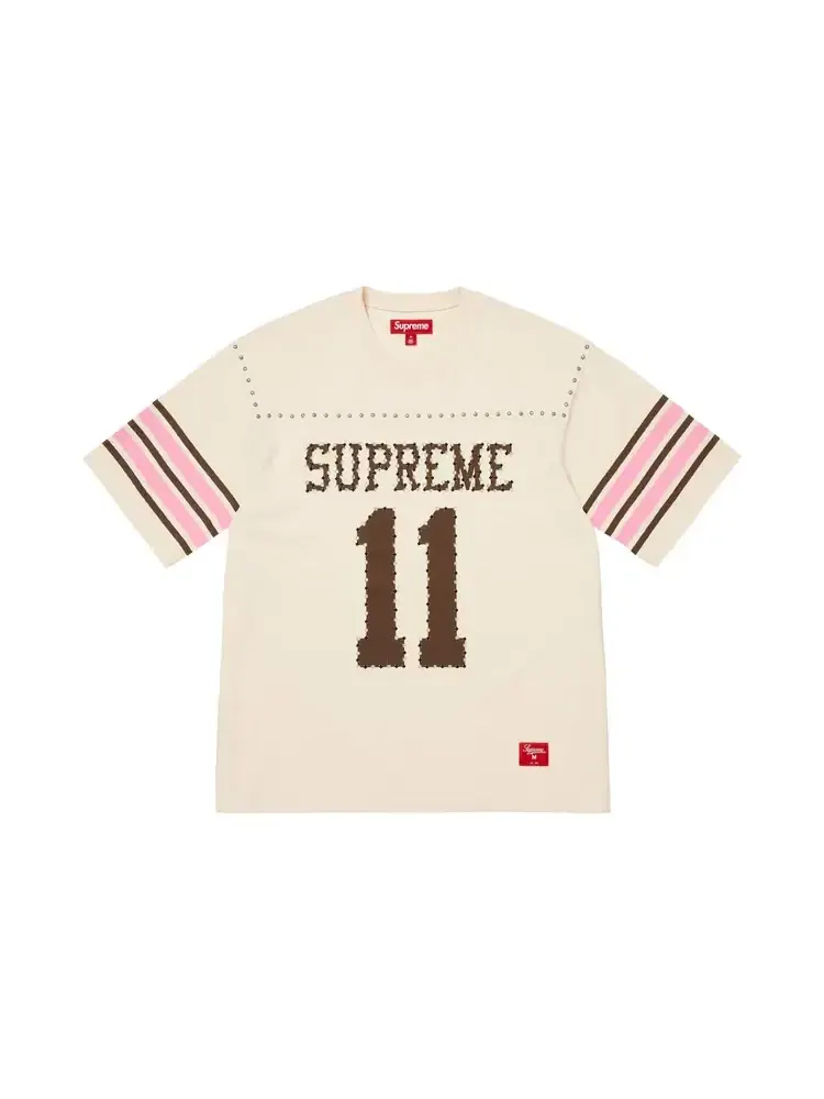 Футболка Supreme с коротким рукавом и заклепками