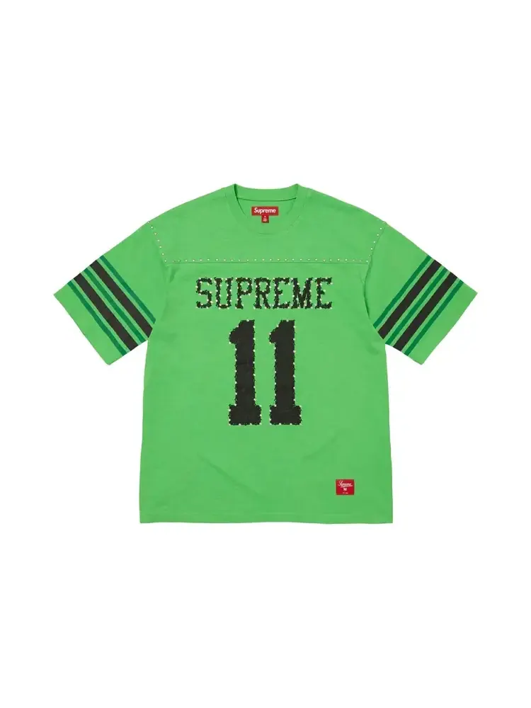 Футболка Supreme с коротким рукавом и заклепками
