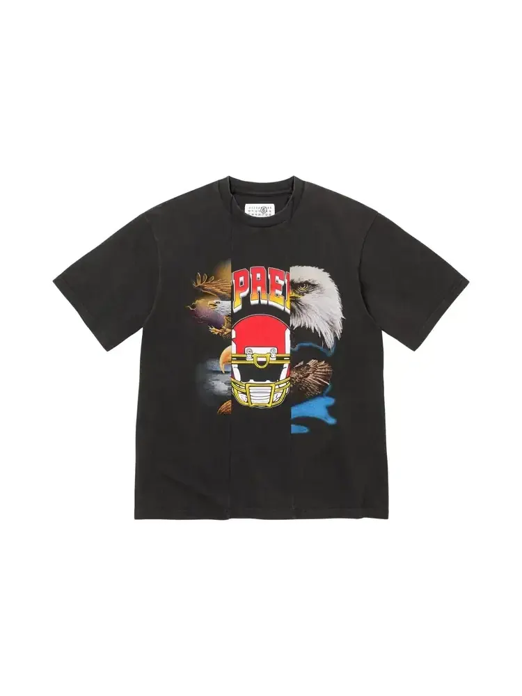 Топ Supreme x MM6 Maison Margiela с коротким рукавом и разрезом