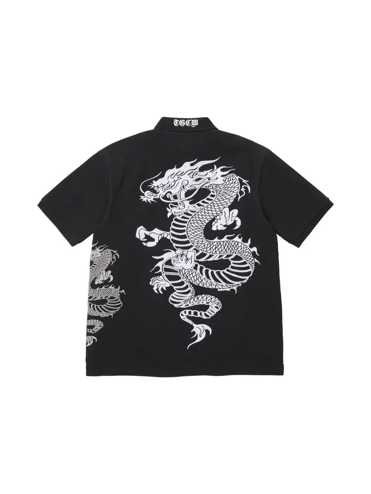 Поло Supreme x The Great China Wall Dragon — изображение 2 из 2, черный