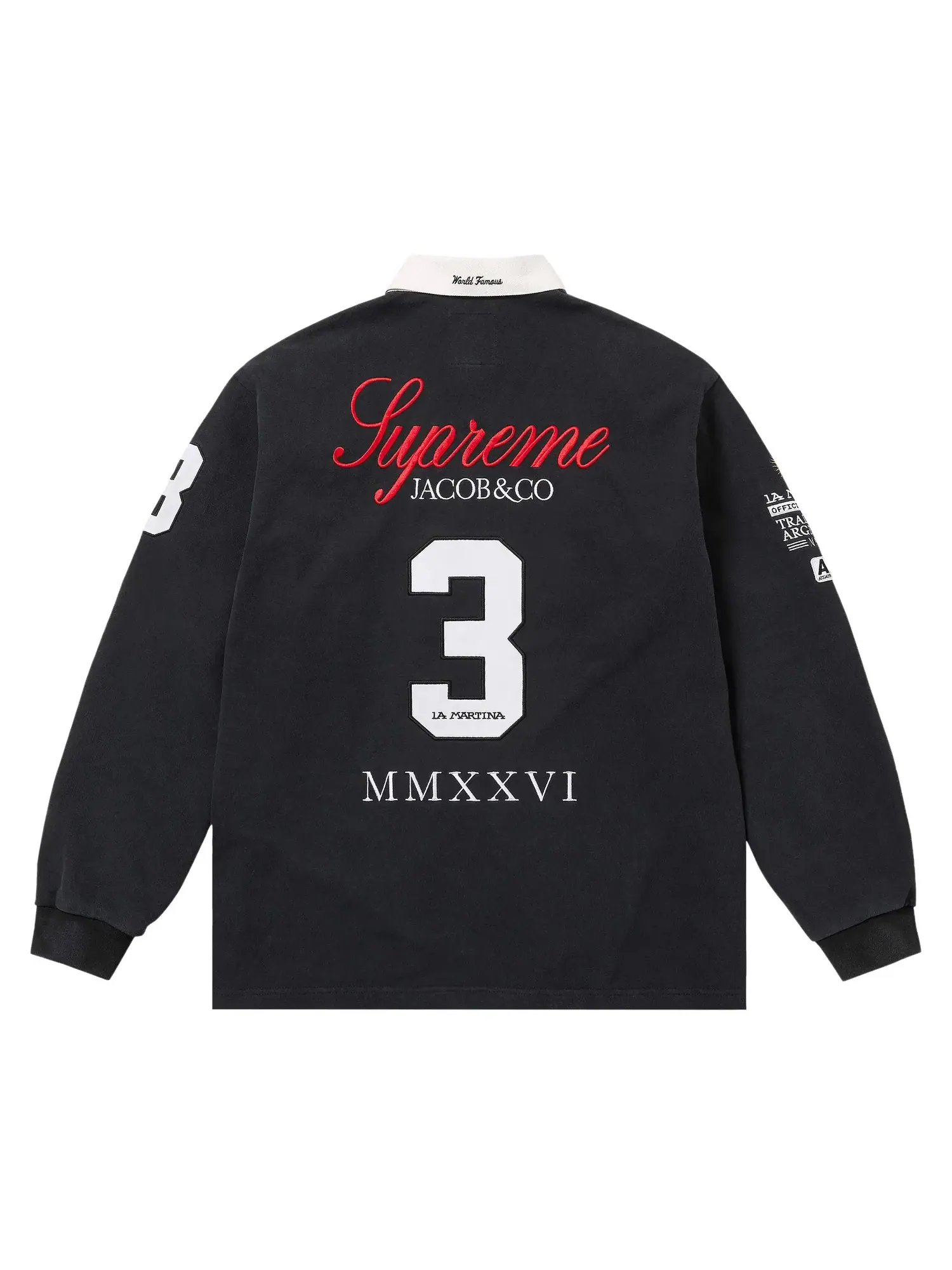 Футболка Supreme x La Martina x Jacob & Co Rugby — изображение 2 из 2, черный
