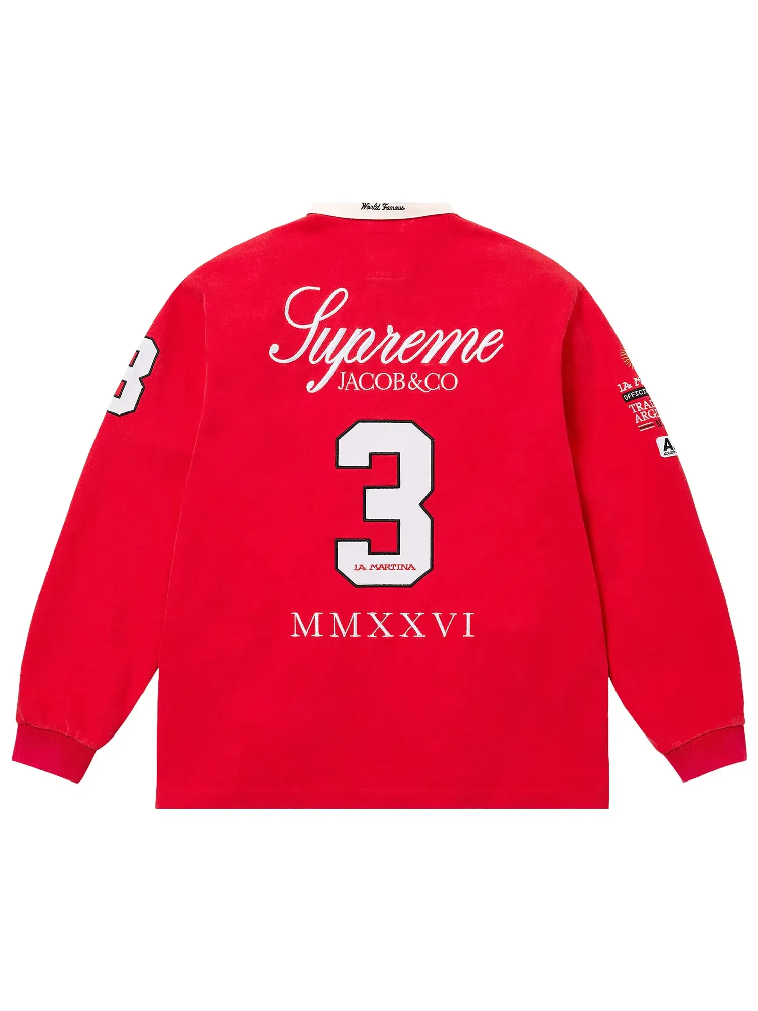 Футболка Supreme x La Martina x Jacob & Co Rugby — изображение 2 из 2, красный