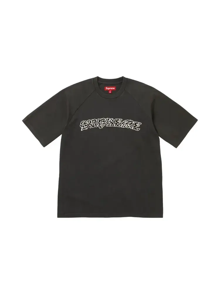 Футболка Supreme с коротким рукавом и стразами, реглан