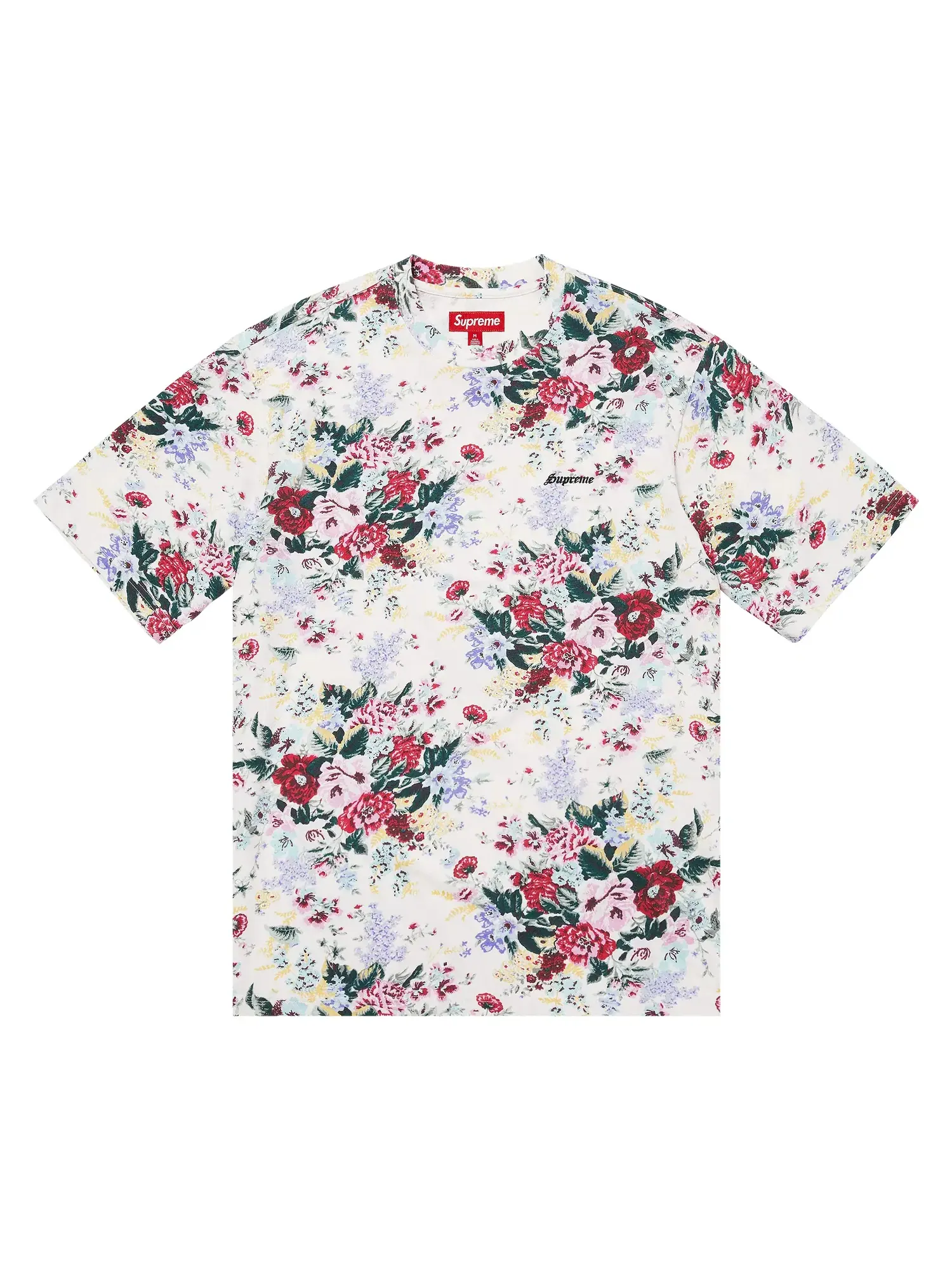 Футболка Supreme с коротким рукавом и цветочным принтом