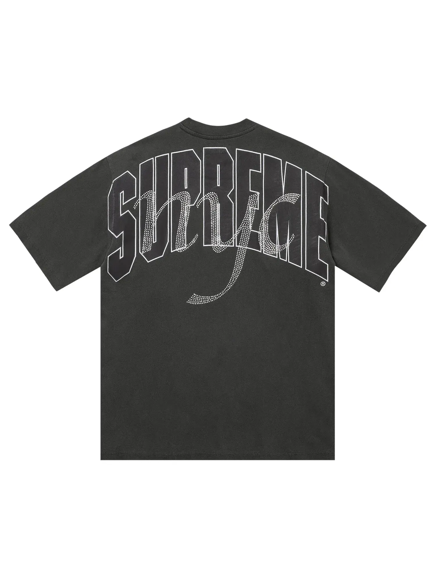 Футболка Supreme с короткими рукавами и стразами — изображение 2 из 2, черный