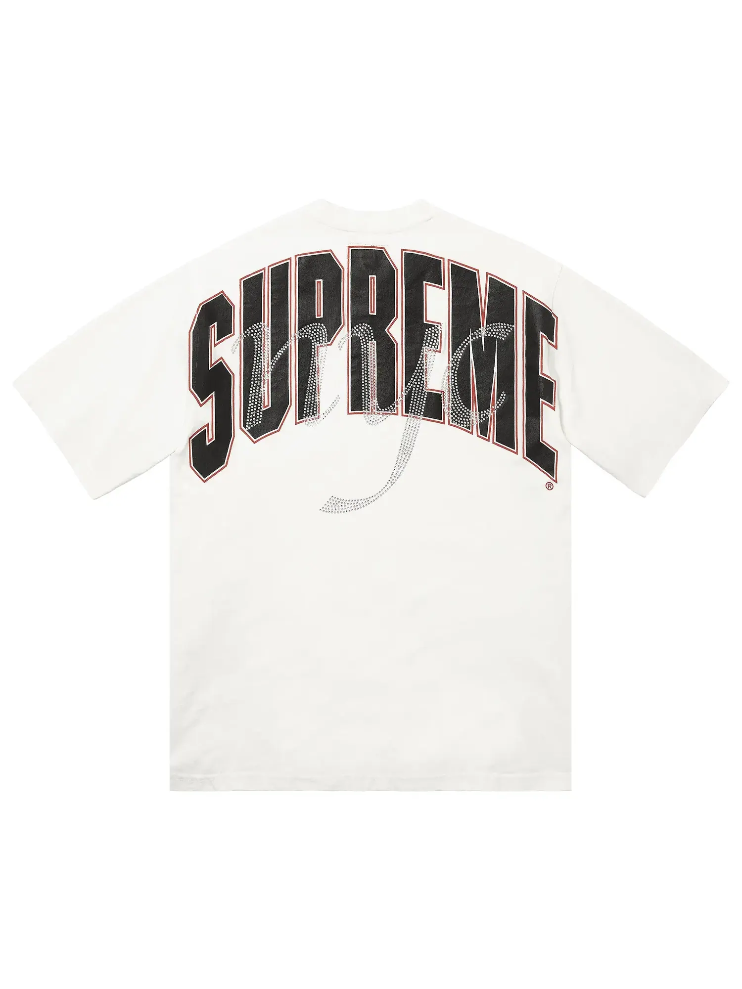 Футболка Supreme с коротким рукавом и стразами — изображение 2 из 2, белый