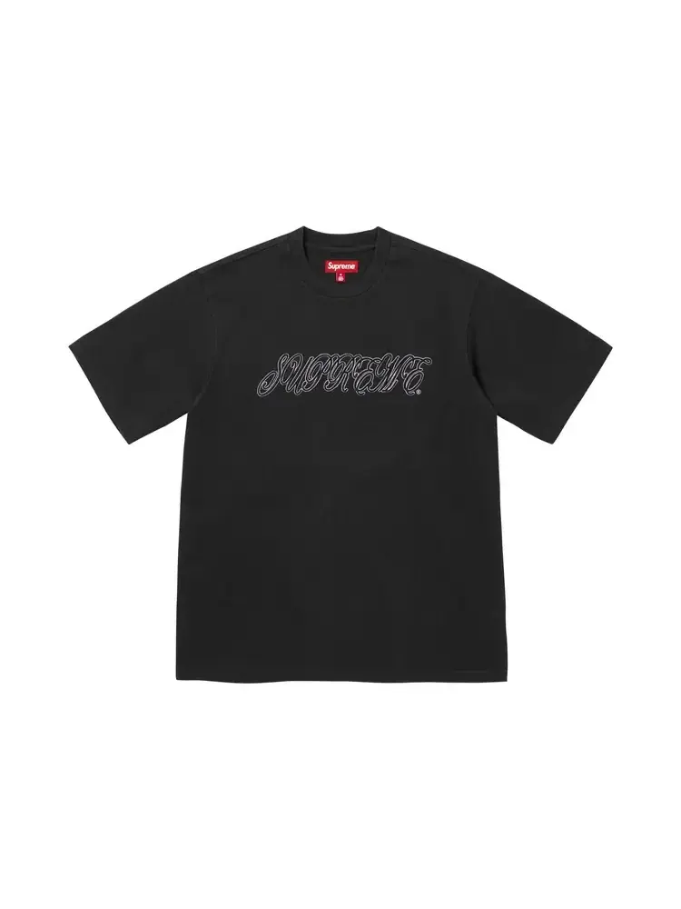 Футболка с коротким рукавом и рельефным рисунком Supreme — изображение 1 из 1, черный