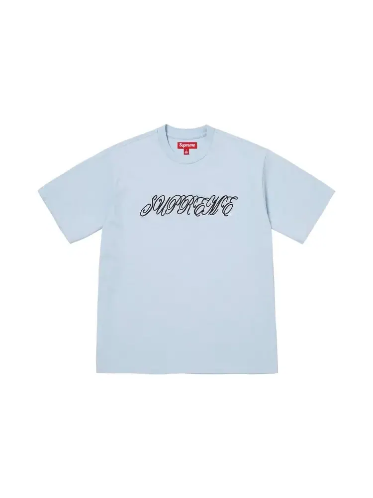 Футболка с короткими рукавами и рельефным шрифтом Supreme — изображение 1 из 1, синий