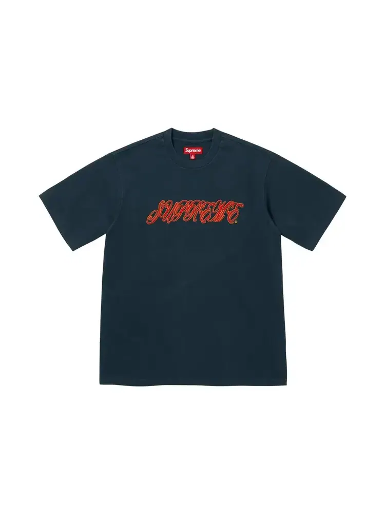 Футболка с коротким рукавом и рельефным рисунком Supreme — изображение 1 из 1, синий