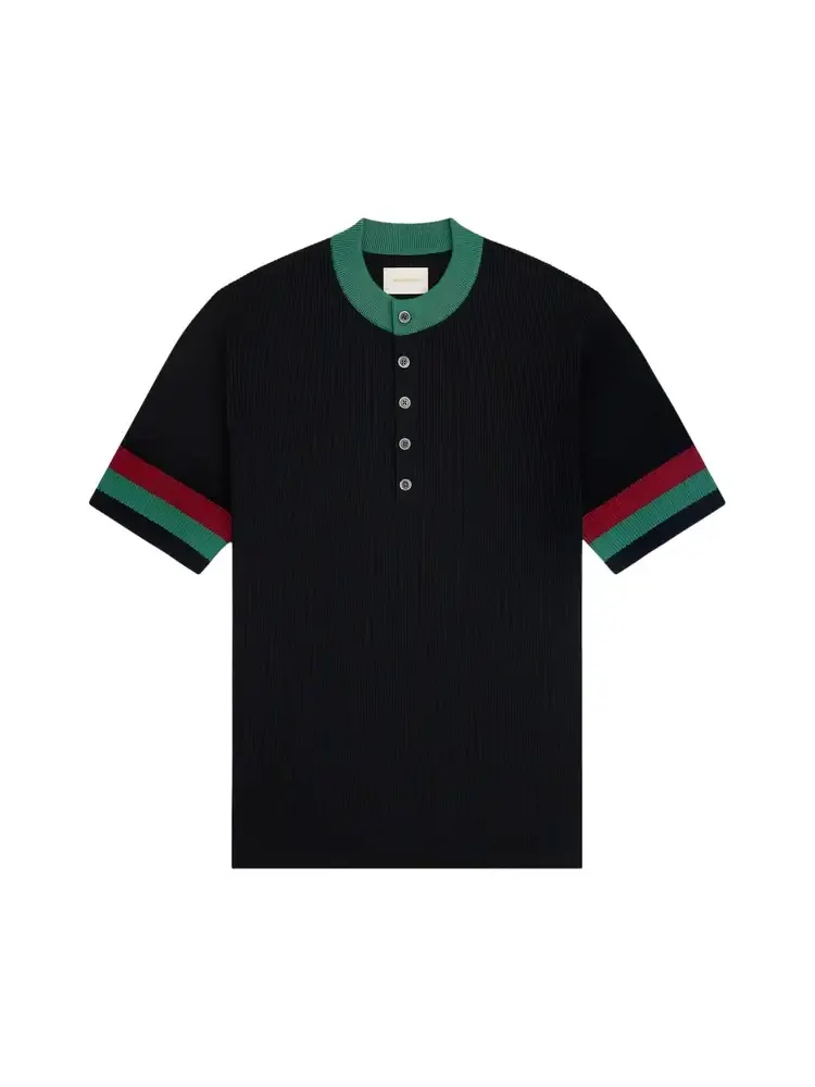 Aimé Leon Dore Sport Knit Henley 'Jet Black' — изображение 1 из 1, черный